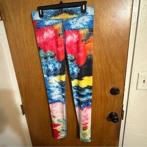 KAPOW Men’s Performance Leggings Meggings Splattered Paint Medium Rare Print